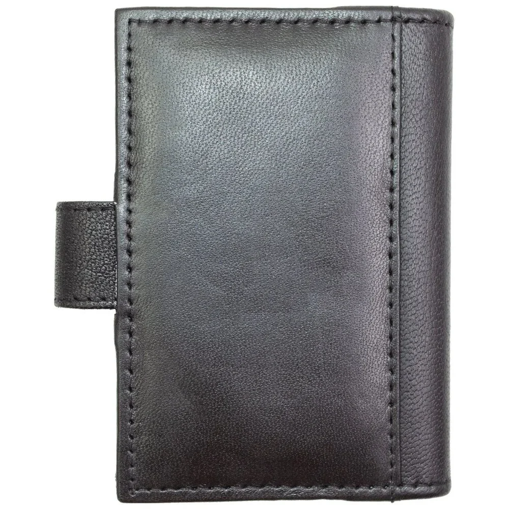 Genuine Leather Men Credit Card Holder, Black